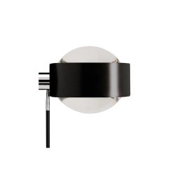 Top Light Puk Wing Single LED-Wandleuchte-Schwarz/Chrom-Armlänge 20 cm-Linse klar-Linse klar-mit LED (2800K)