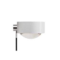 Top Light Puk Wing Single LED-Wandleuchte-Weiß matt/Chrom-Armlänge 20 cm-Glas matt-Glas matt-mit LED (2700K)