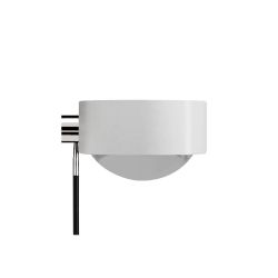 Top Light Puk Wing Single LED-Wandleuchte-Weiß/Chrom-Armlänge 20 cm-Glas matt-Linse matt-mit LED (2800K)