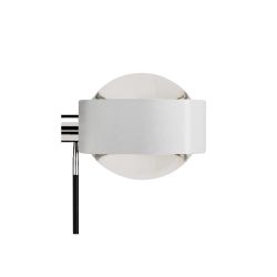 Top Light Puk Wing Single LED-Wandleuchte-Weiß/Chrom-Armlänge 20 cm-Linse klar-Linse klar-mit LED (2800K)