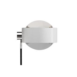 Top Light Puk Wing Single LED-Wandleuchte-Weiß/Chrom-Armlänge 20 cm-Linse klar-Linse matt-mit LED (2800K)