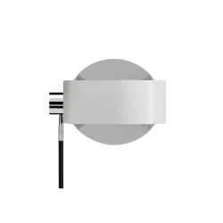 Top Light Puk Wing Single LED-Wandleuchte-Weiß/Chrom-Armlänge 20 cm-Linse matt-Linse matt-mit LED (2800K)