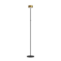 Top Light Puk! 120 Eye Floor Avantgarde LED-Stehleuchte-Messing gebürstet/Schwarz matt-Glas mattiert-mit LED (2700K)