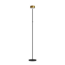 Top Light Puk! 120 Eye Floor Avantgarde LED-Stehleuchte-Messing gebürstet/Schwarz matt-Linse matt-mit LED (2700K)