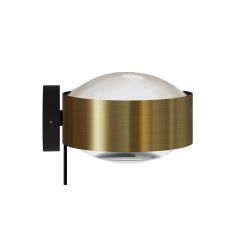 Top Light Puk! 160 Wall Avantgarde LED-Wandleuchte-Messing gebürstet/Schwarz matt-Linse klar-Linse matt-mit LED (2700K)