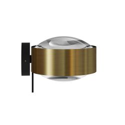 Top Light Puk! 160 Wall Avantgarde LED-Wandleuchte-Messing gebürstet/Schwarz matt-Linse klar-Linse klar-mit LED (2700K)