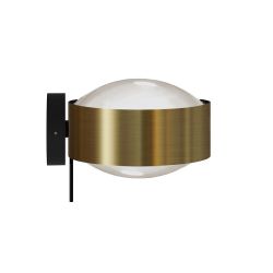 Top Light Puk! 160 Wall Avantgarde LED-Wandleuchte-Messing gebürstet/Schwarz matt-Linse matt-Linse matt-mit LED (2700K)