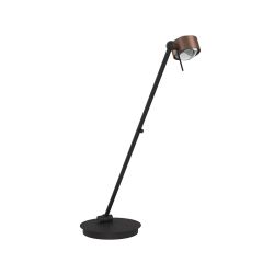 Top Light Puk! 80 Table Avantgarde LED-Tischleuchte-Kupfer gebürstet/Schwarz matt-Linse klar-Linse klar-Höhe 600 mm-mit LED (2700K)