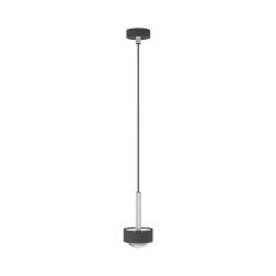 Top Light Puk Mini Long One LED-Pendelleuchte-Anthrazit matt/Chrom-Linse klar-mit LED (2700K)