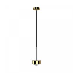 Top Light Puk Mini Long One Pendelleuchte-Gold/Chrom-Linse klar