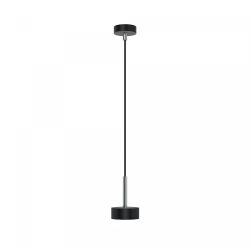 Top Light Puk Mini Long One LED-Pendelleuchte-Schwarz matt/Chrom-Glas mattiert-mit LED (2700K)