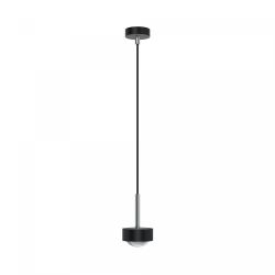Top Light Puk Mini Long One LED-Pendelleuchte-Schwarz matt/Chrom-Linse klar-mit LED (2700K)