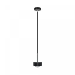 Top Light Puk Mini Long One LED-Pendelleuchte-Schwarz matt/Chrom-Linse matt-mit LED (2700K)