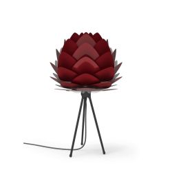 UMAGE Aluvia mini Tischleuchte-Rubinrot-Tripod table in Schwarz