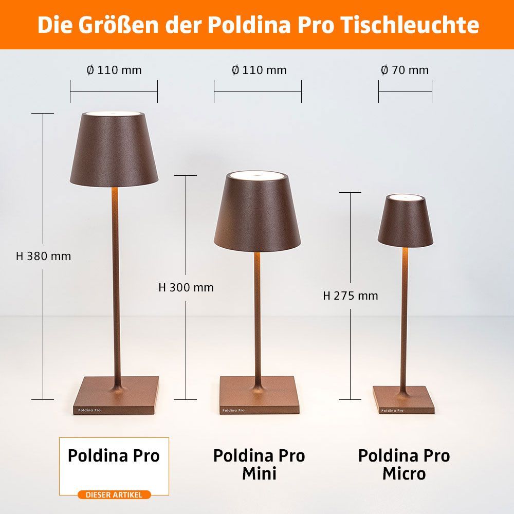 Zafferano Poldina Pro LED-Akkuleuchte