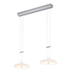 Bankamp Bowl 2344 LED-Pendelleuchte 2-flammig-Nickel matt-mit dim2warm (2200K - 2700K)