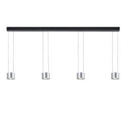 Bankamp Impulse flex 2293 LED-Pendelleuchte 4-flammig-Nickel matt/Chrom-mit dim2warm (1800K - 2700K)