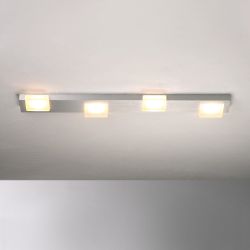 Bopp Leuchten Lamina LED-Deckenleuchte 4-flammig-Aluminium geschliffen-mit LED (2700K)