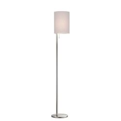 Knapstein Kira LED-Stehleuchte-Nickel matt-Chintz Weiß