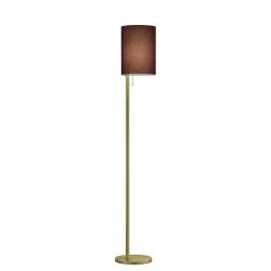 Knapstein Kira LED-Stehleuchte-Messing matt-Chintz Dark Taupe