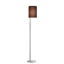 Knapstein Kira LED-Stehleuchte-Nickel matt-Chintz Dark Taupe