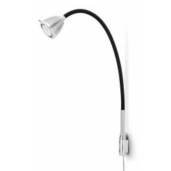 Less-n-more Athene A-WL LED-Wandleuchte mit Kabel-Schwarz-mit LED (2700K)