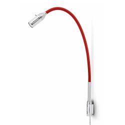 Less-n-more Zeus Wandleuchte mit Kabel - Rot, mit LED (2700K), mit Wandhalterung