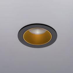 LUX-IT Solo 4 LED-Deckeneinbaustrahler-Schwarz/Gold-Leistung 7 Watt-mit LED (2700K)