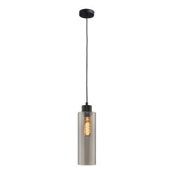 Masterlight Ortona Pendelleuchte 1-flammig-Glas klein Ø 100 mm-Schwarz matt