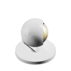 Occhio io 3d basso LED-Tischleuchte-Kopf/head Weiß glänzend-Körper/body Weiß matt-Fuß/base Weiß glänzend-mit LED (2700K)
