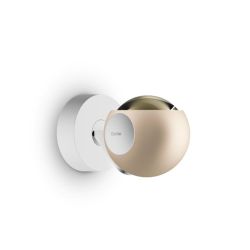 Occhio io 3d pico up C LED-Wand- und Deckenleuchte-Aufbaudose/base Weiß matt-Körper/body Weiß matt-Pads Weiß matt-Kopf/head Gold matt-mit LED (2700K)