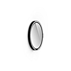 Occhio Mito sfera 40 LED-Spiegelwandleuchte-Schwarz matt-Spiegel klar-Wide für breit abstrahlendes Licht von 80°-mit Occhio air Modul-mit x-tra warm LED (2200K - 3500K) Sonderanfertigung