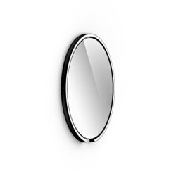 Occhio Mito sfera 60 LED-Spiegelwandleuchte-Schwarz matt-Spiegel klar-Wide für breit abstrahlendes Licht von 80°-mit Occhio air Modul-mit LED (2700K - 4000K)