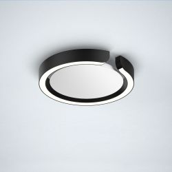 Occhio Mito soffitto 20 up LED-Deckenleuchte-Schwarz matt-Cover Weiß matt-Narrow für gebündeltes Licht von 50°-mit Occhio air Modul-mit x-tra warm LED (2200K - 3500K) Sonderanfertigung