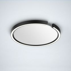 Occhio Mito soffitto 40 up LED-Deckenleuchte-Schwarz matt-Cover Weiß matt-Narrow für gebündeltes Licht von 50°-mit Occhio air Modul-mit x-tra warm LED (2200K - 3500K) Sonderanfertigung