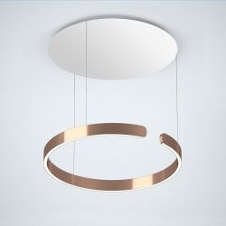 Occhio Mito Sospeso 60 Up LED-Pendelleuchte-Pendel Rose Gold-Weiß matt-Ausführung variabel 50-200 cm-Narrow für Raumbeleuchtung-mit Occhio air Modul-mit LED (2700K - 4000K)