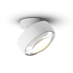 Occhio Più alto up VOLT LED-Deckenstrahler-Kopf/head Weiß matt-Aufbaudose/base Weiß matt-Linse Weiß glänzend-Contour C80-mit LED (2700K)