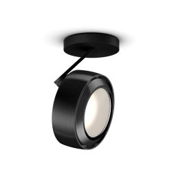 Occhio Più R alto 3d up VOLT LED-Deckenstrahler-Kopf/head Black Phantom-Aufbaudose/base Schwarz matt-Cone Glas Black Phantom-Contour C80-mit LED (2700K)