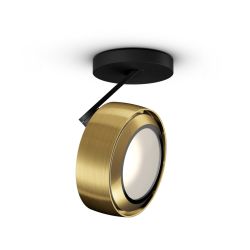 Occhio Più R alto 3d up VOLT LED-Deckenstrahler-Kopf/head Bronze-Aufbaudose/base Schwarz matt-Cone Glas Bronze-Contour C80-mit LED (2700K)