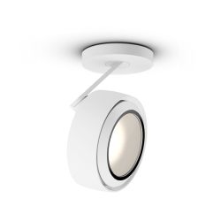Occhio Più R alto 3d up VOLT LED-Deckenstrahler-Kopf/head Weiß matt-Aufbaudose/base Weiß matt-Cone Glas Weiß matt-Contour C80-mit LED (2700K)