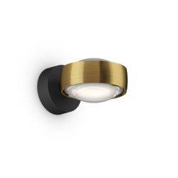 Occhio Sento D verticale up LED-Wandleuchte-Kopf/head Bronze-Körper/body Schwarz matt-Aufbaudose/base Schwarz matt-26 W-mit Occhio air Modul-mit LED (2700K)