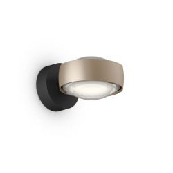 Occhio Sento D verticale up LED-Wandleuchte-Kopf/head Gold matt-Körper/body Schwarz matt-Aufbaudose/base Schwarz matt-26 W-mit Occhio air Modul-mit LED (2700K)