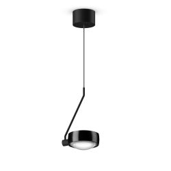 Occhio Sento filo singolo up LED-Pendelleuchte-Kopf/head Black Phantom-Körper/body Schwarz matt-Aufbaudose/base Schwarz matt-Kopfeinsatz Sento E Linse/Glas-Ausführung variabel 50-200 cm-mit Occhio air Modul-mit LED (2700K)