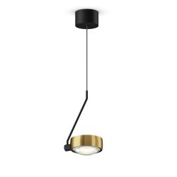 Occhio Sento filo singolo up LED-Pendelleuchte-Kopf/head Bronze-Körper/body Schwarz matt-Aufbaudose/base Schwarz matt-Kopfeinsatz Sento E Linse/Glas-Ausführung variabel 50-200 cm-mit Occhio air Modul-mit LED (2700K)