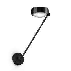 Occhio Sento parete singolo up 40 LED-Wandleuchte-Kopf/head Black Phantom-Körper/body Schwarz matt-Aufbaudose/base Schwarz matt-Kopfeinsatz Sento E Linse/Glas-mit Occhio air Modul-mit LED (2700K)