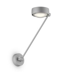 Occhio Sento parete singolo up 40 LED-Wandleuchte-Kopf/head Chrom matt-Körper/body Chrom matt-Aufbaudose/base Chrom matt-Kopfeinsatz Sento E Linse/Glas-mit Occhio air Modul-mit LED (2700K)