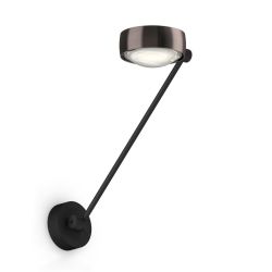 Occhio Sento parete singolo up 40 LED-Wandleuchte-Kopf/head Phantom-Körper/body Schwarz matt-Aufbaudose/base Schwarz matt-Kopfeinsatz Sento E Linse/Glas-mit Occhio air Modul-mit LED (2700K)