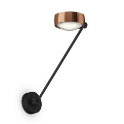 Occhio Sento parete singolo up 40 LED-Wandleuchte-Kopf/head Rose Gold-Körper/body Schwarz matt-Aufbaudose/base Schwarz matt-Kopfeinsatz Sento E Linse/Glas-mit Occhio air Modul-mit LED (2700K)