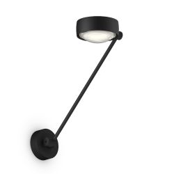 Occhio Sento parete singolo up 40 LED-Wandleuchte-Kopf/head Schwarz matt-Körper/body Schwarz matt-Aufbaudose/base Schwarz matt-Kopfeinsatz Sento E Linse/Glas-mit Occhio air Modul-mit LED (2700K)