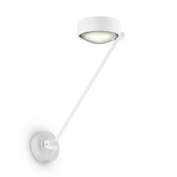 Occhio Sento parete singolo up 40 LED-Wandleuchte-Kopf/head Weiß matt-Körper/body Weiß matt-Aufbaudose/base Weiß matt-Kopfeinsatz Sento E Linse/Glas-mit Occhio air Modul-mit LED (2700K)